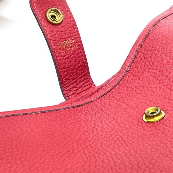 HERMES Rodeo Shoulder Bag Taurillon Clemence Red - Picture 9 of 12
